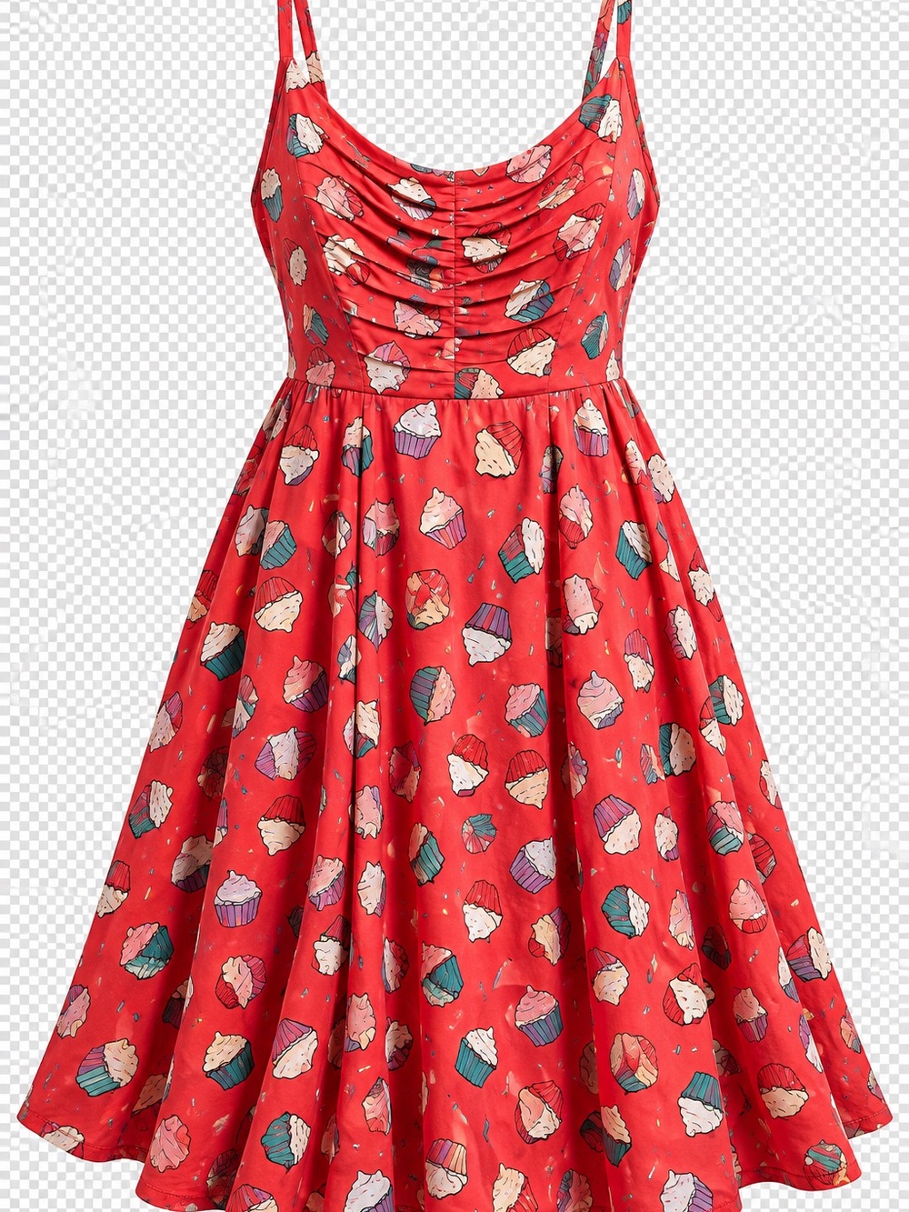 Torrid Size 6 Red Cupcake Print Fit & Flare Sundress